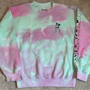 Disney Pastel Tie-Dye Angry Mickey Mouse Sweatshirt